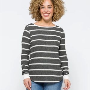 Pink Clover Kamie Button Back Brushed Knit Top